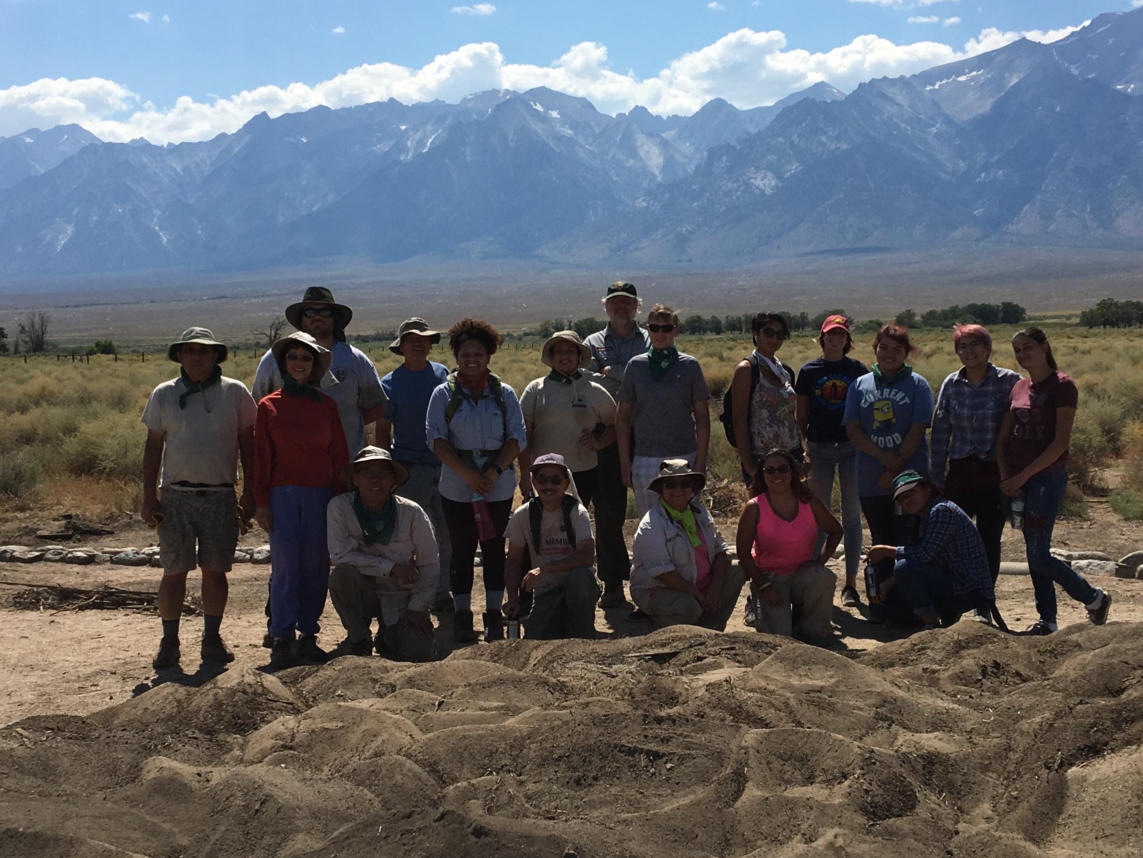 Group photo of RHS students at Manzanar