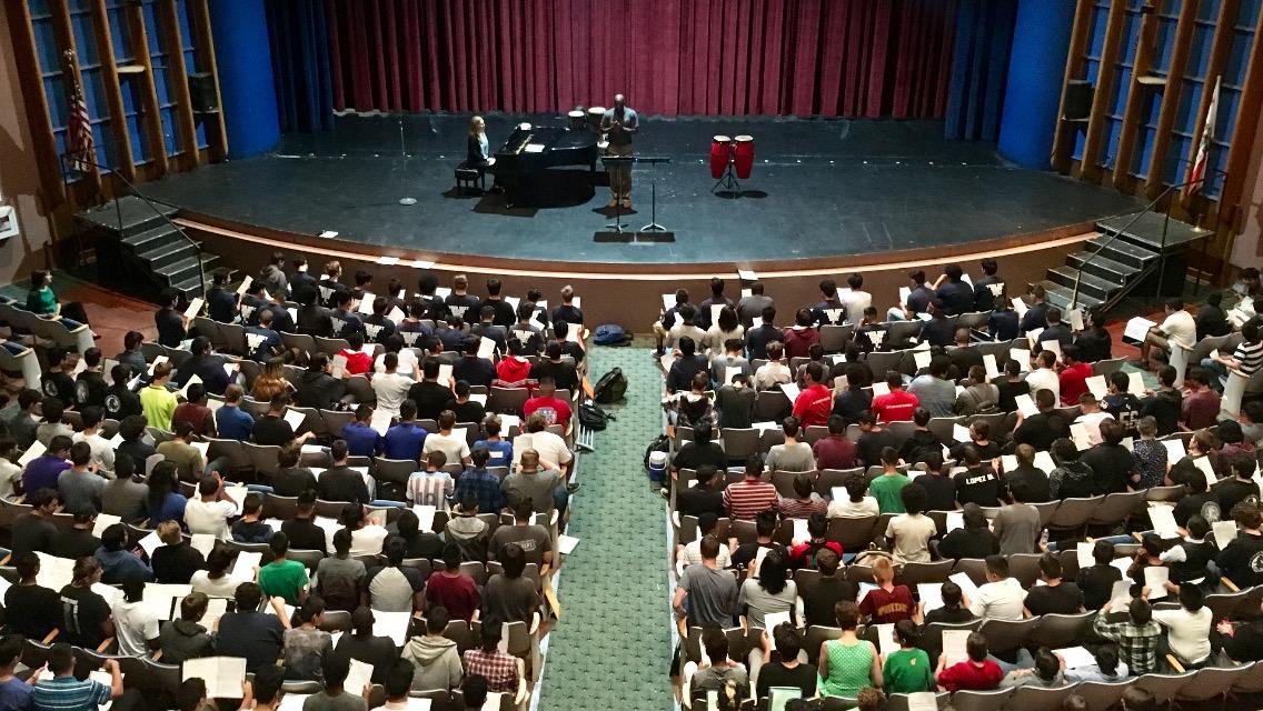 Overview of Real Men Sing event at BHS.